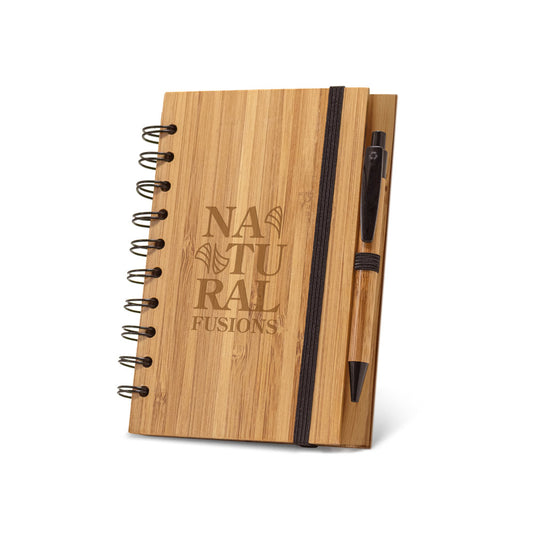 DICKENS A5 - Caderno Capa Dura em Bambu Pautado com Caneta - Ref. 93485