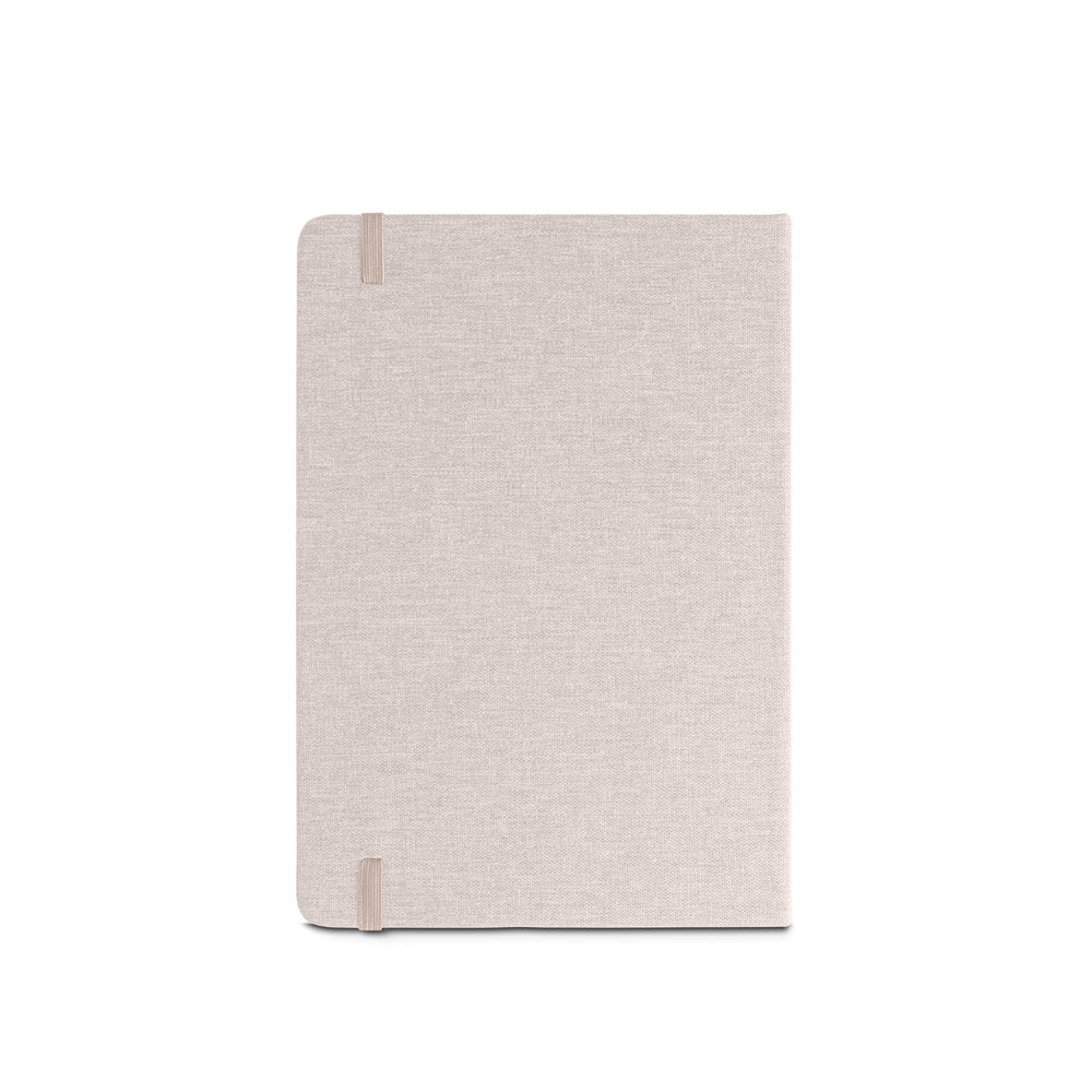 MÁRQUEZ - Caderno A5 Capa Dura Tecido e Detalhe Bambu - Pautado - Ref. 93585
