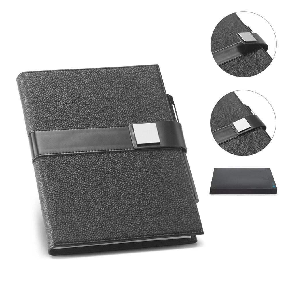 EMPIRE A5 - Caderno A5 Capa Couro e Fecho Magnético - Folhas Lisas e Pontilhadas - Ref. 53633