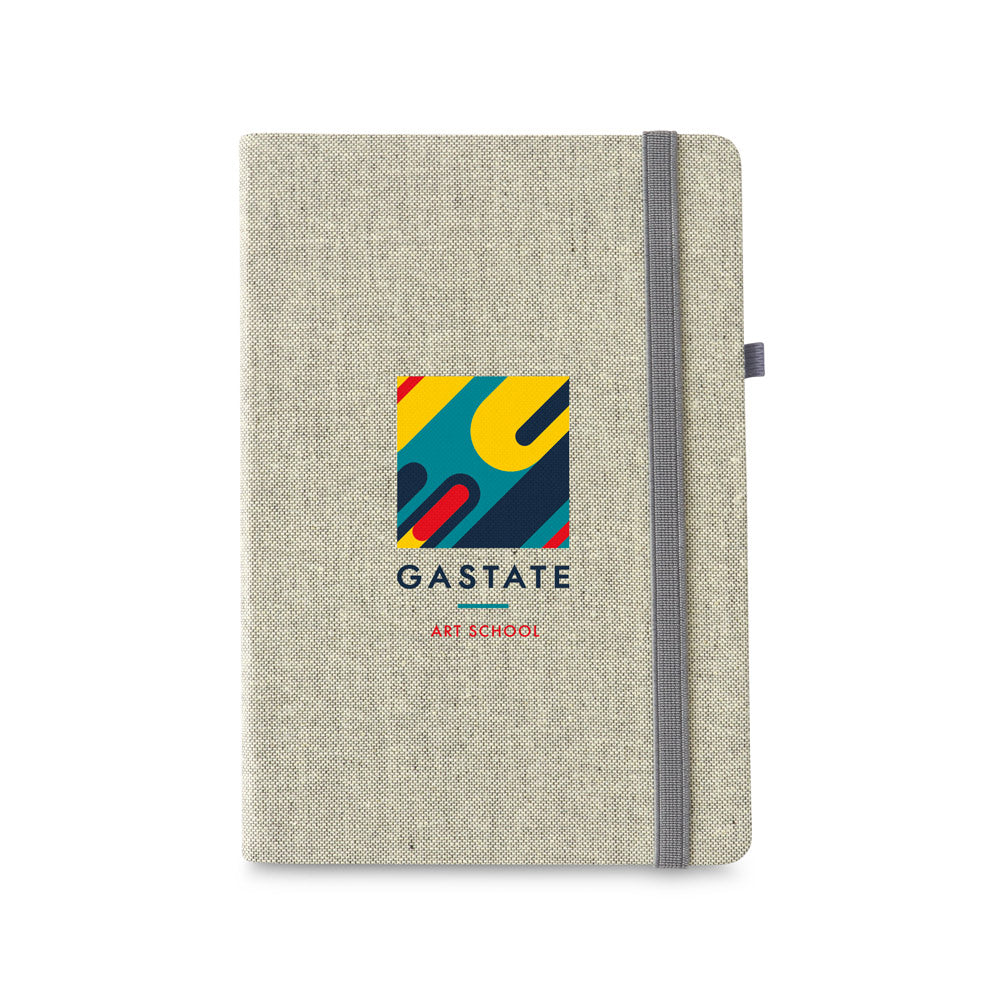 CARREY - Caderno A5 Capa Dura em Tecido com Suporte de Caneta - Ref. 93725