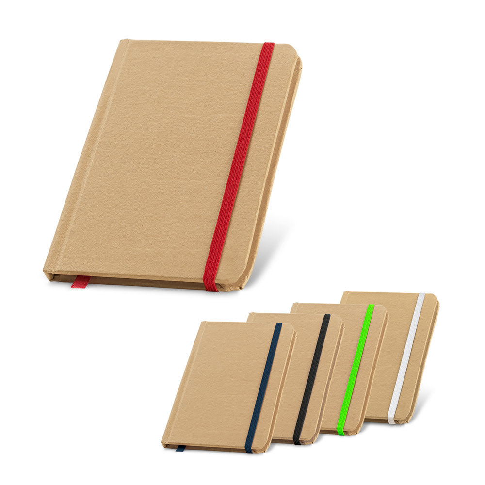 FLAUBERT - Caderno A6 Capa Dura Kraft e Elástico Colorido Sem Pauta - Ref. 93709