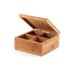 HIBISCUS - Caixa para Chá com 4 Compartimentos - Bambu e Magnética - Ref. 93978