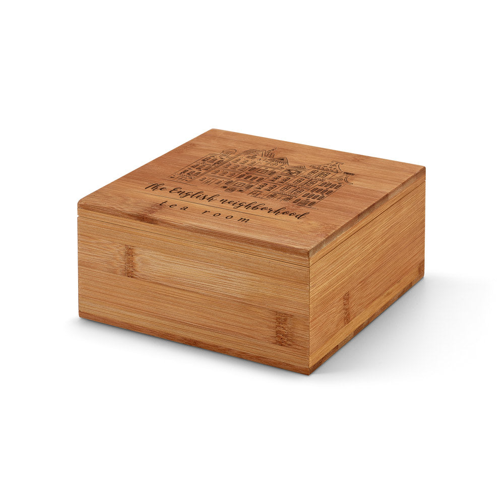 HIBISCUS - Caixa para Chá com 4 Compartimentos - Bambu e Magnética - Ref. 93978
