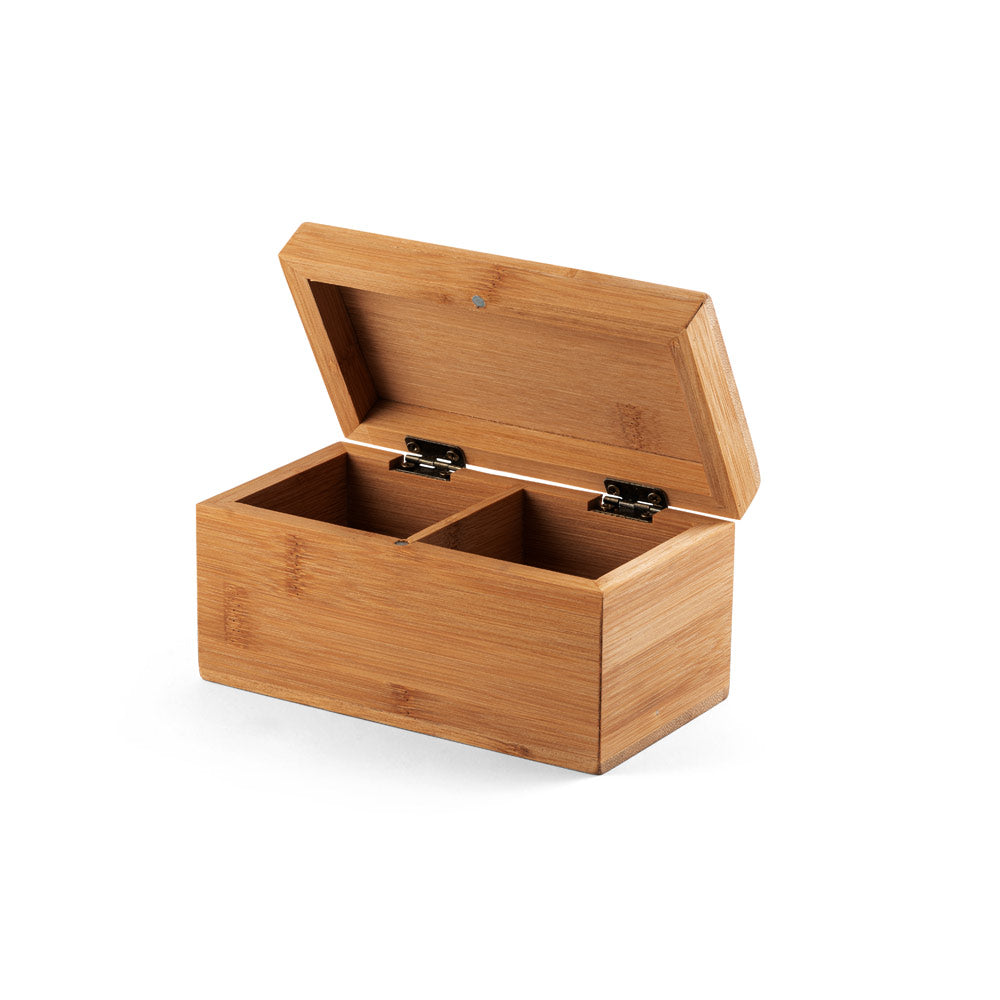VERBENA - Caixa para Chá com 2 Compartimentos - Bambu e Magnética - Ref. 93977