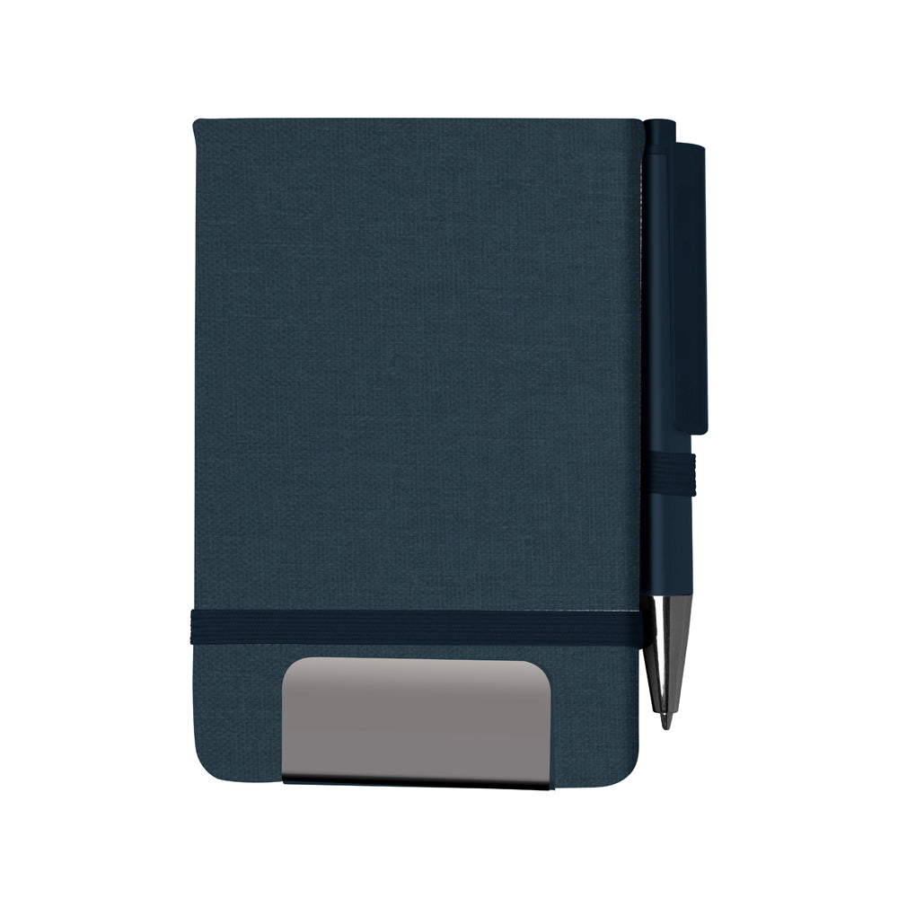 Kit Mini Caderno A6 RPET e Caneta Esferográfica Mini em Alumínio Colorido - Ref. CJ050