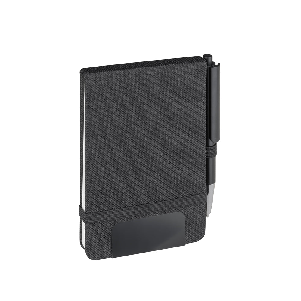 Kit Mini Caderno A6 RPET e Caneta Esferográfica Mini em Alumínio Colorido - Ref. CJ050