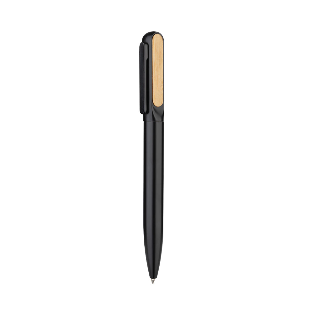 Kit Escritório com Caderno A5, Caneta e Garrafa Térmica 600ml com Detalhe em Bambu - Ref. CJ305