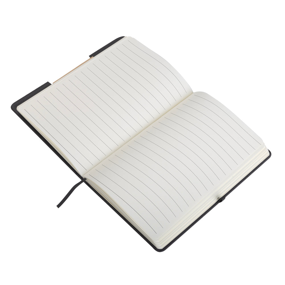 Kit Escritório com Caderno A5, Caneta e Garrafa Térmica 600ml com Detalhe em Bambu - Ref. CJ305