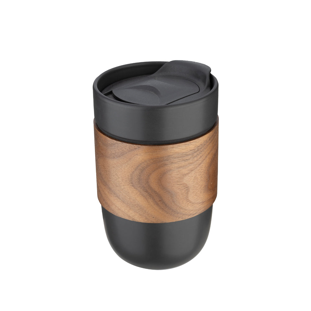 Kit Escritório com Caderno A5, Caneta e Caneca em Cerâmica e Detalhes em Madeira - Ref. CJ320