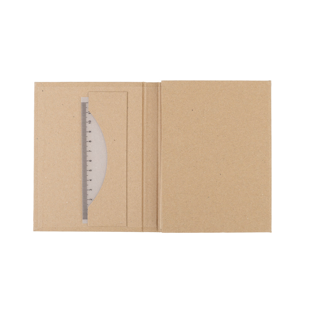 Kit Bloco de Anotações Capa Dura com Régua, Caneta e Mini Notas Adesivas - Ref. CJ4025