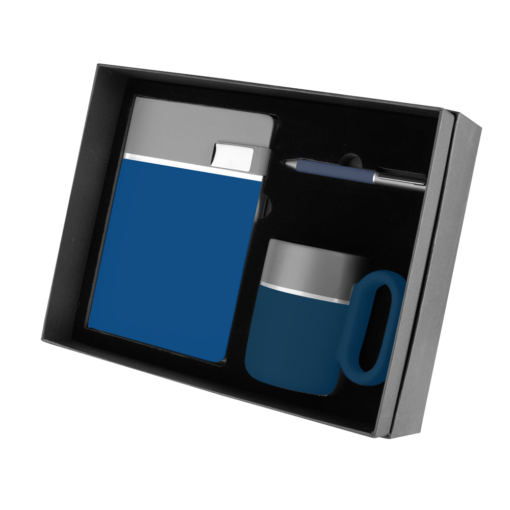 Kit Escritório com Caderno Fechamento Magnético, Caneta e Caneca em Cerâmica - Ref. Cj405