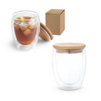 ECUADOR L - Copo Parede Dupla em Vidro Borossilicato Tampa Bambu - 350ml - Ref. 94767