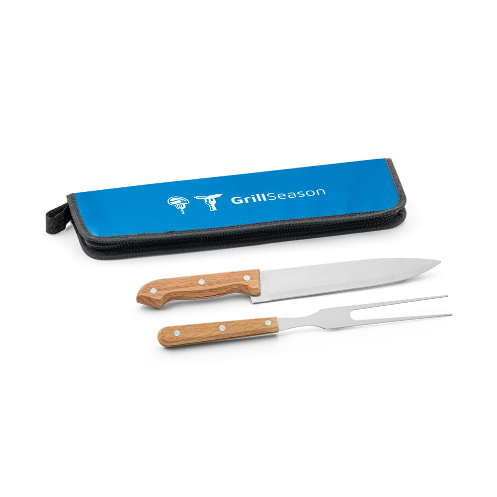 CUBAT - Kit Churrasco Case Nylon 2 Peças Cabo de Madeira - Ref. 94138