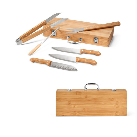 BOTTURA - Kit Churrasco Maleta Bambu e 6 Peças - Ref. 93844