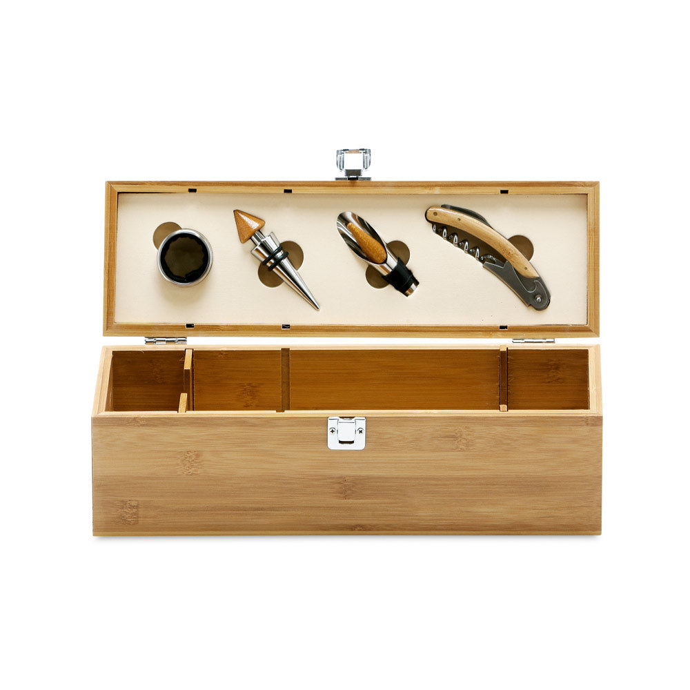 SYRAH - Caixa para Vinho em Bambu com Acessórios - Ref. 94189