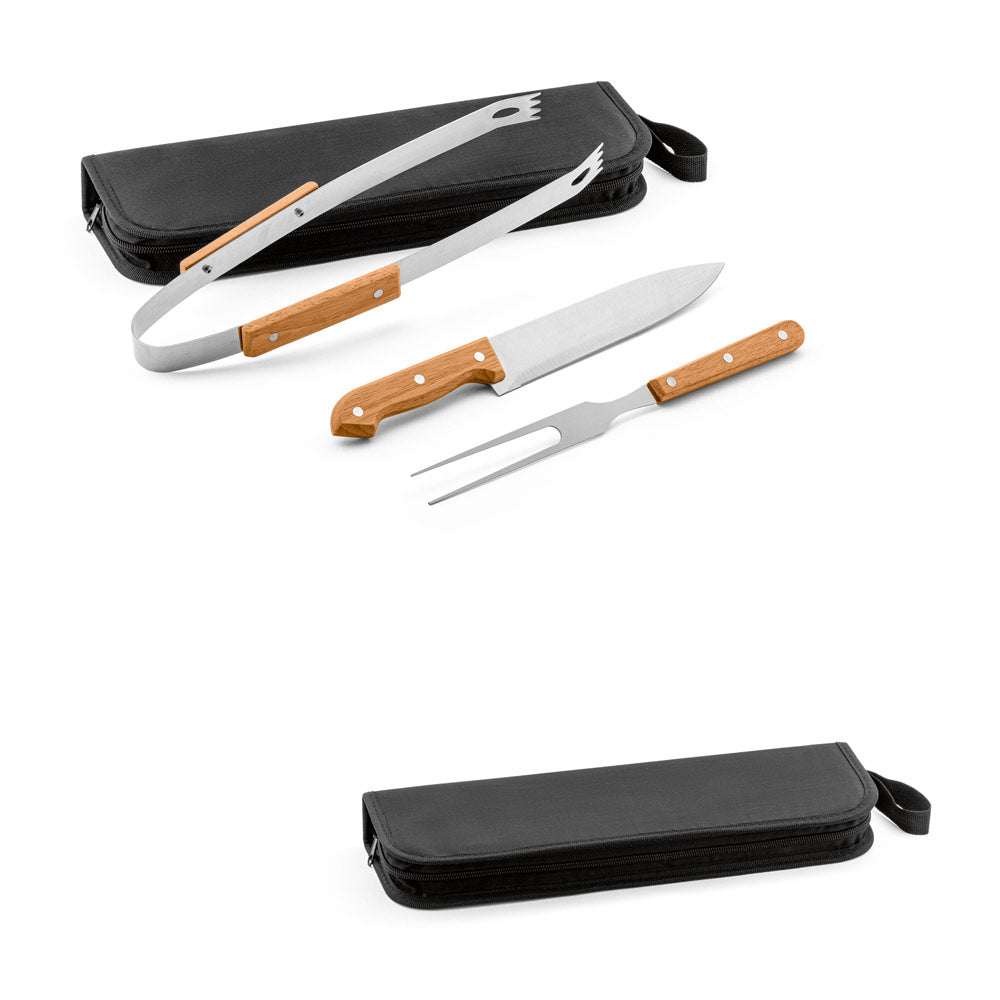 GARLIC - Kit Churrasco 3 Peças Case Nylon - Ref. 94145