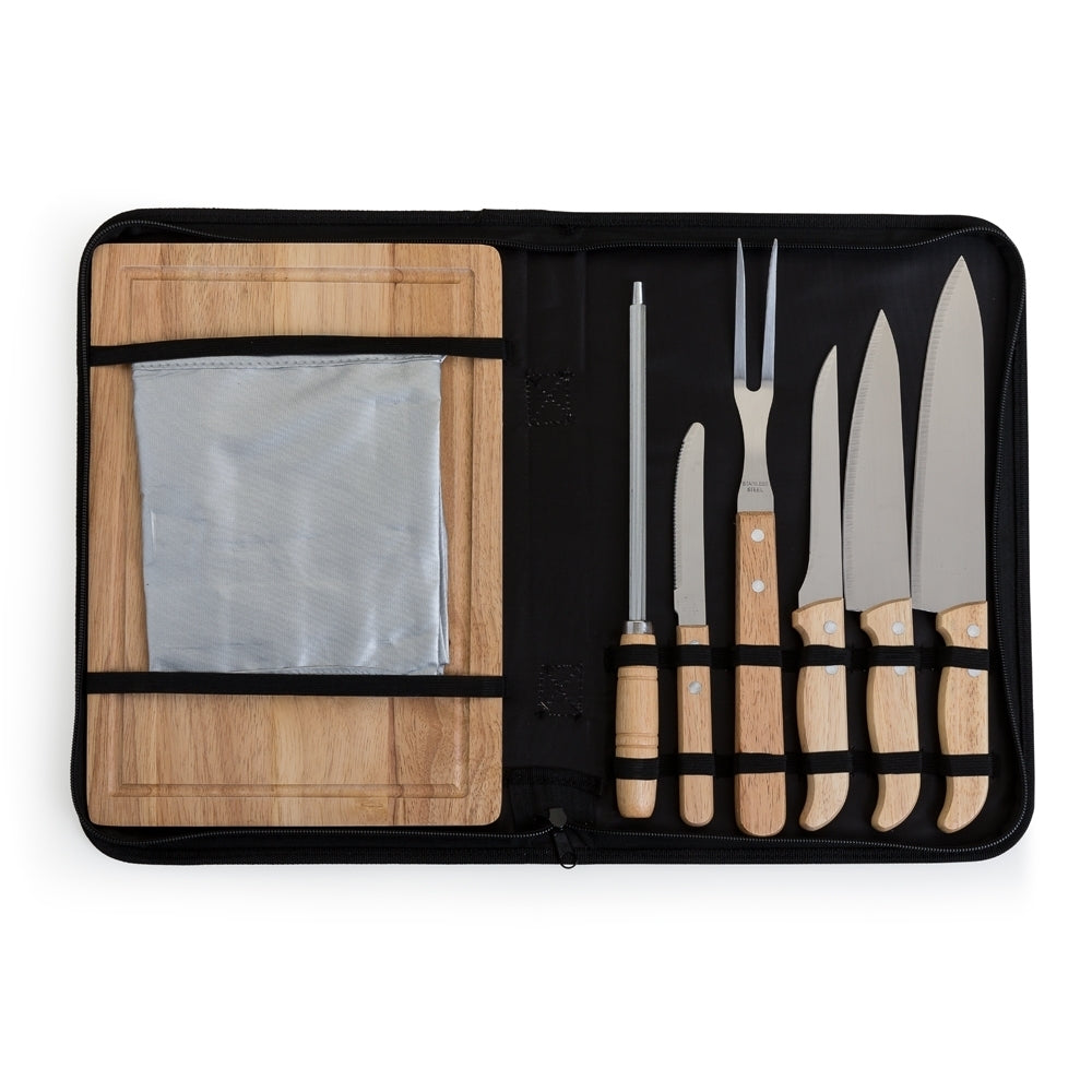 SALT - Kit Churrasco com Avental e Tábua - 8 Peças - Ref. 12089