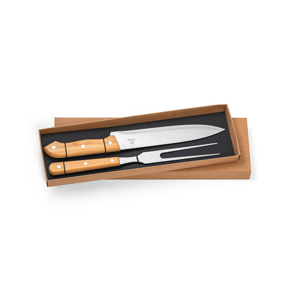 ALIOLI - Kit Churrasco 2 Peças Aço Inox e Bambu - Ref. 94139
