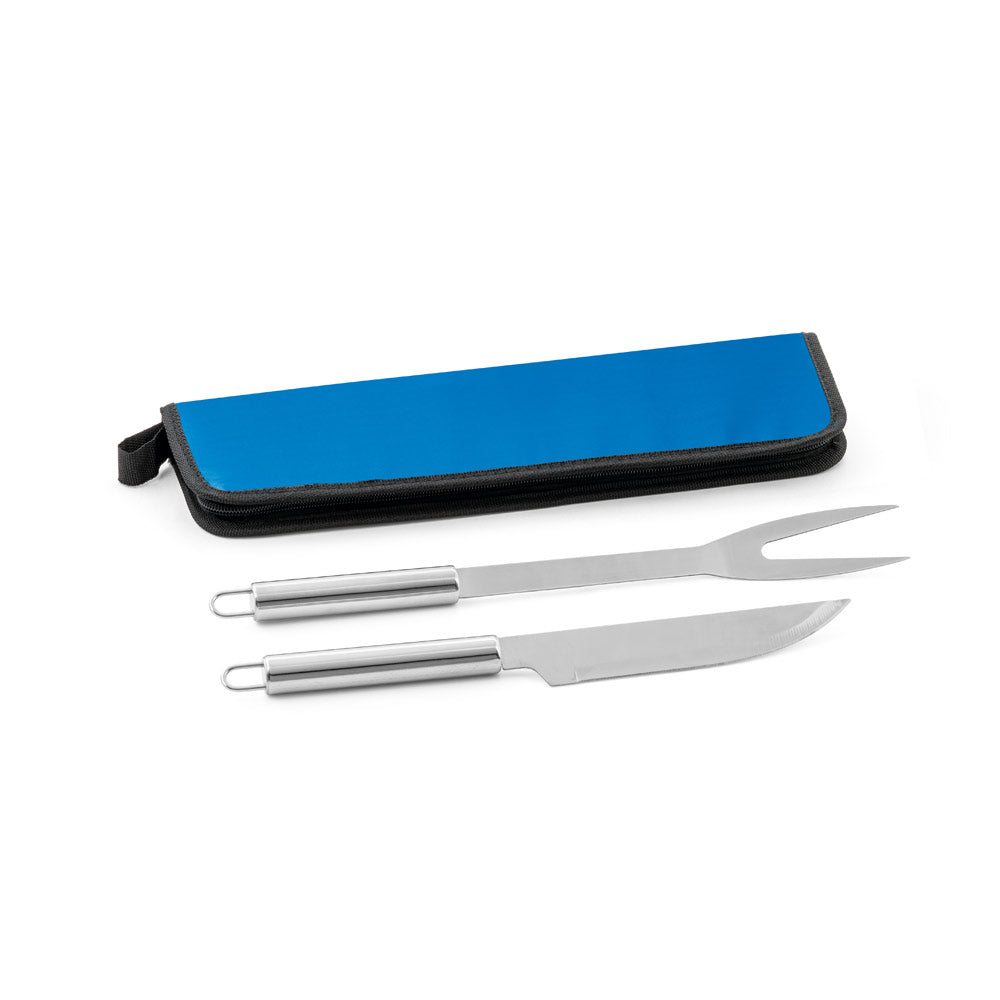 DURAND - Kit Churrasco Case Nylon 2 Peças em Aço Inox - Ref. 94136