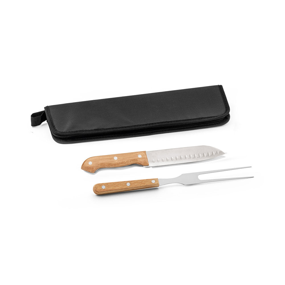 LOVAGE - Kit Churrasco 2 Peças Aço Inox e Madeira - Ref. 94365