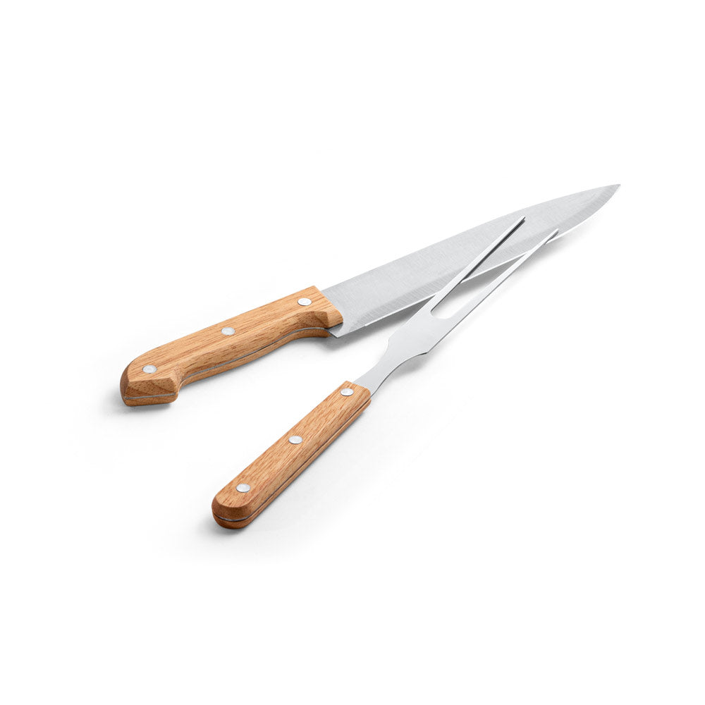 ALIOLI - Kit Churrasco 2 Peças Aço Inox e Bambu - Ref. 94139