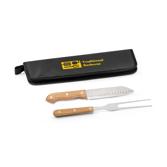 LOVAGE - Kit Churrasco 2 Peças Aço Inox e Madeira - Ref. 94365