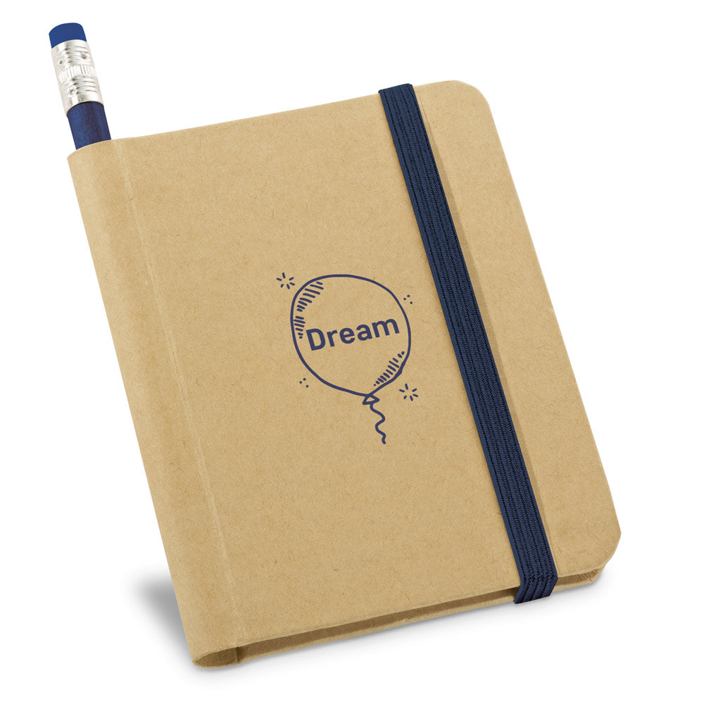 BRONTE - Mini Caderno A7 Capa Dura Kraft Sem Pauta com Lápis - Ref. 93422