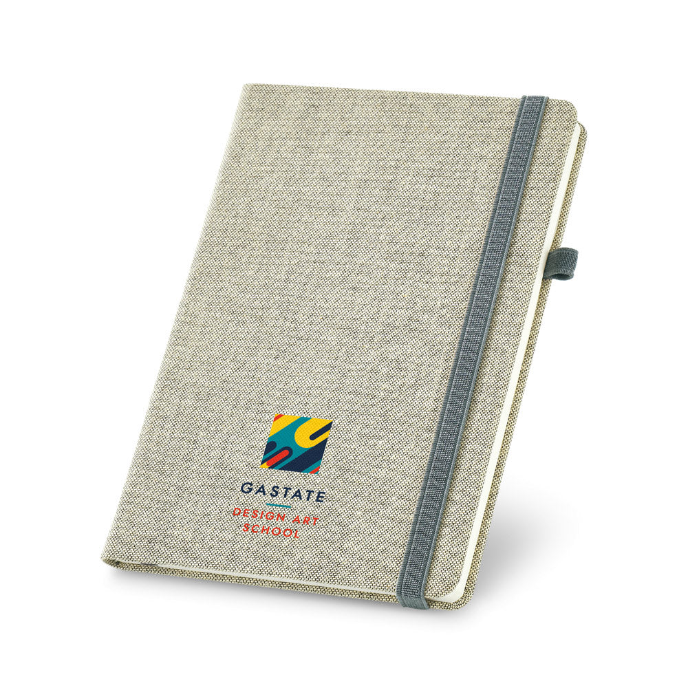 CARREY - Caderno A5 Capa Dura em Tecido com Suporte de Caneta - Ref. 93725