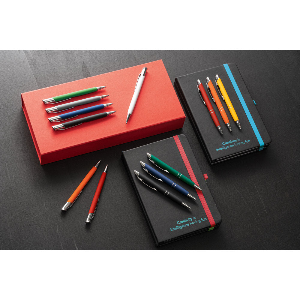 ROTH - Caderno A5 Capa Dura em PU Pautado Elástico e Porta Caneta Colorido - Ref. 93592