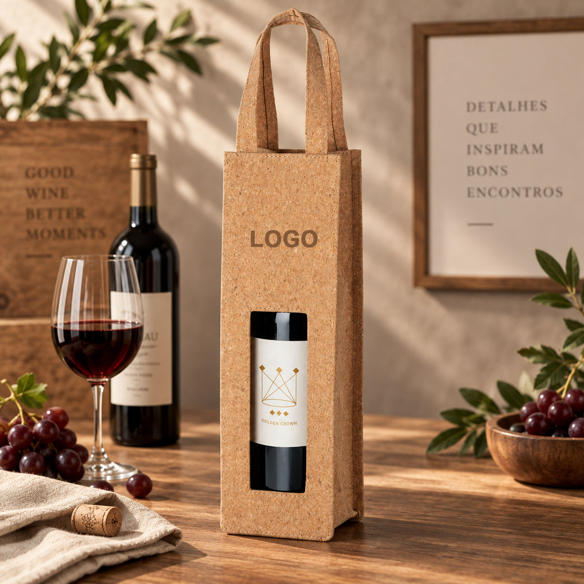 Bolsa para Garrafa - Sacola em Cortiça para Vinho - BORBA - Ref. 92819