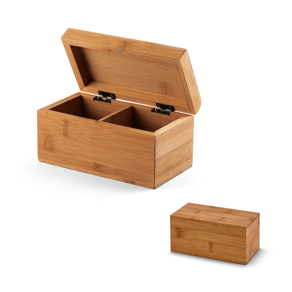 VERBENA - Caixa para Chá com 2 Compartimentos - Bambu e Magnética - Ref. 93977