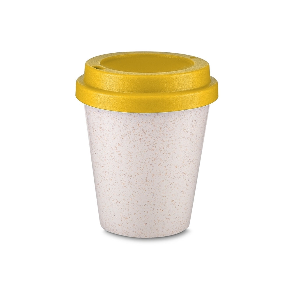 Copo de Fibra de Arroz para Viagem 350ml - Tampa Colorida - 14498