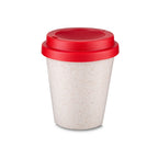 Copo de Fibra de Arroz para Viagem 350ml - Tampa Colorida - 14498