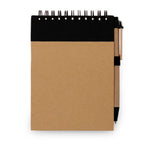 RINGORD - Caderno de Bolso Capa Dura Kraft Detalhe Colorido e Caneta - 10,5x14,5cm - REF. 93427 &