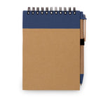 RINGORD - Caderno de Bolso Capa Dura Kraft Detalhe Colorido e Caneta - 10,5x14,5cm - REF. 93427 &