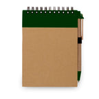 RINGORD - Caderno de Bolso Capa Dura Kraft Detalhe Colorido e Caneta - 10,5x14,5cm - REF. 93427 &