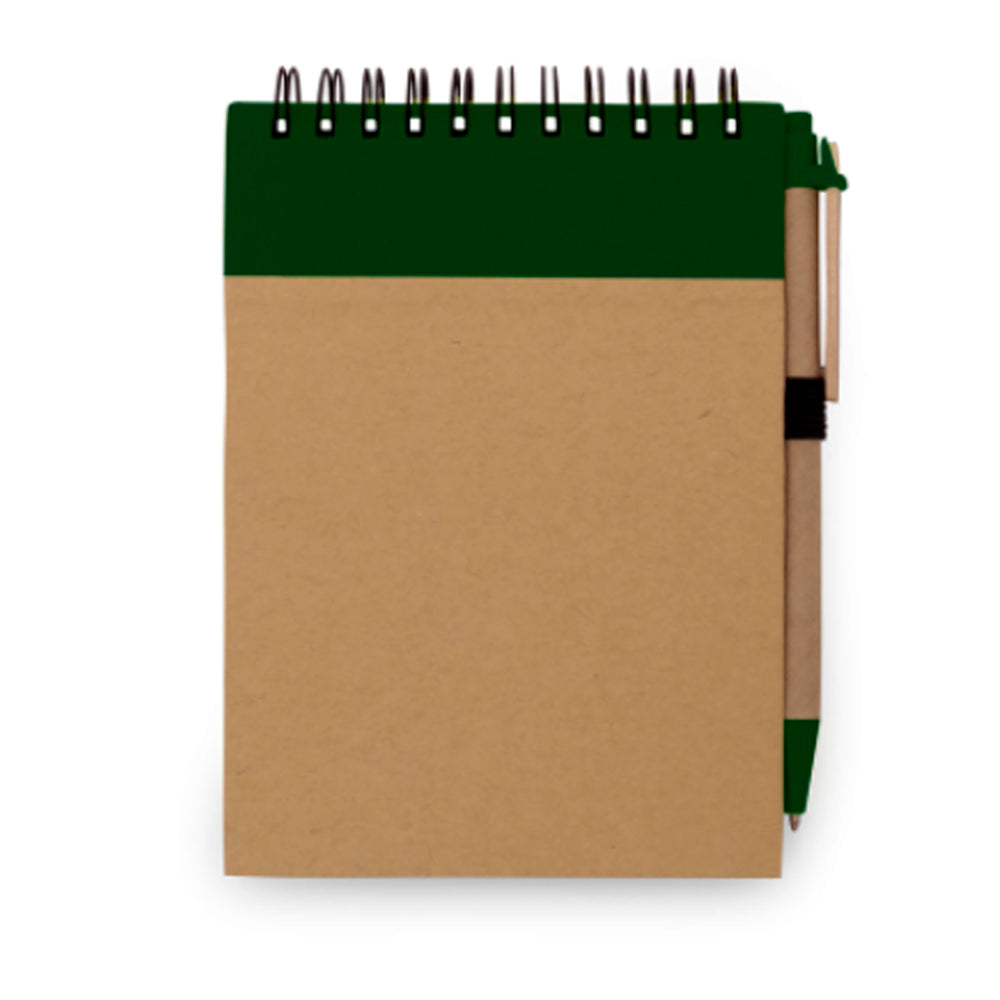RINGORD - Caderno de Bolso Capa Dura Kraft Detalhe Colorido e Caneta - 10,5x14,5cm - REF. 93427 &