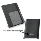 PESSOA - Caderno com Capa em Tecido e Bolso - REF. 93734 & | 16 x 22 cm