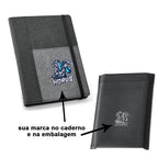 PESSOA - Caderno com Capa em Tecido e Bolso - REF. 93734 & | 16 x 22 cm