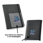 PESSOA - Caderno com Capa em Tecido e Bolso - REF. 93734 & | 16 x 22 cm
