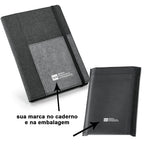 PESSOA - Caderno com Capa em Tecido e Bolso - REF. 93734 & | 16 x 22 cm