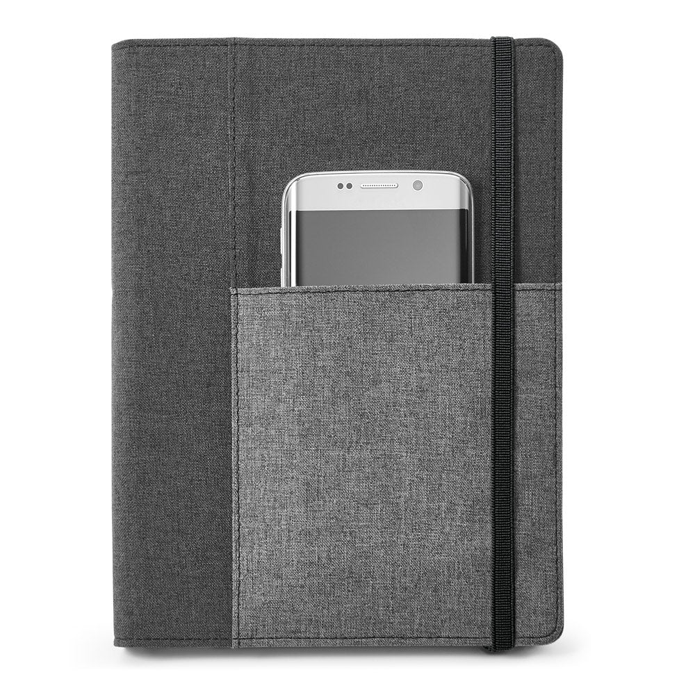 PESSOA - Caderno com Capa em Tecido e Bolso - REF. 93734 & | 16 x 22 cm